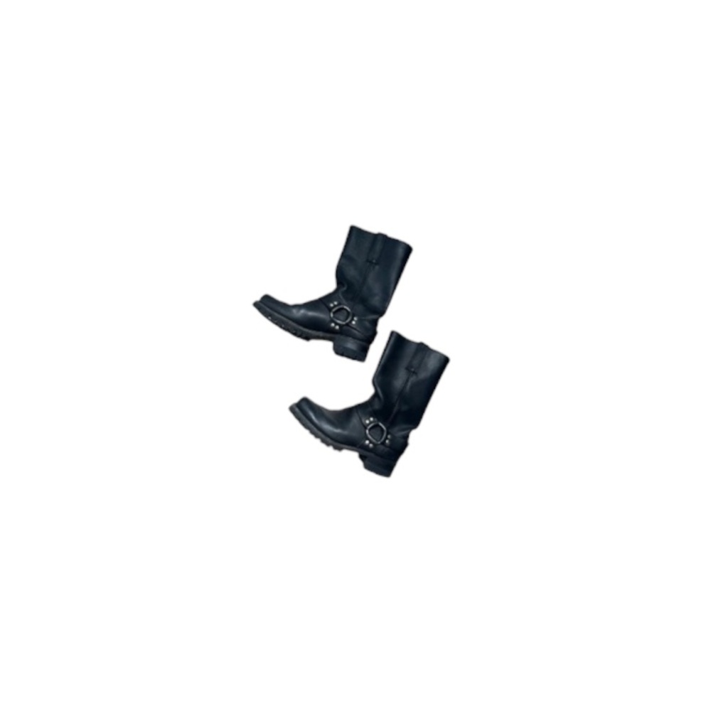 Frye “Phillip Harness” Black Leather Motorcycle Boots - Men’s Size 11